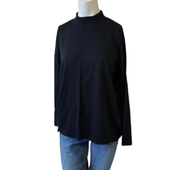 Carroll Reed Large classics vintage black long sleeve mock neck shirt - Picture 6 of 7